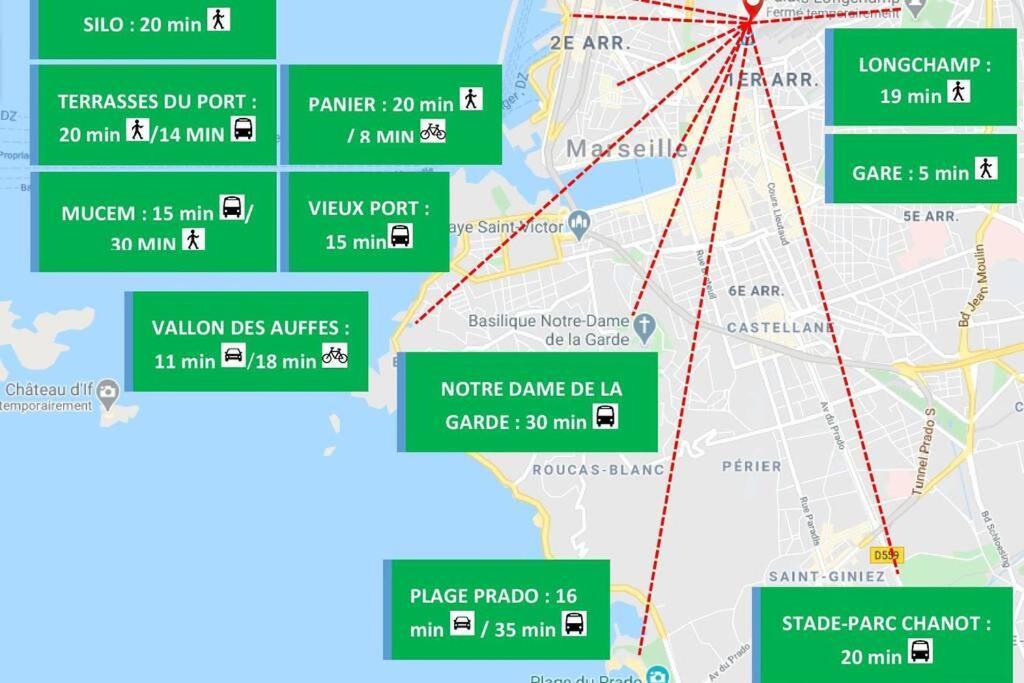 Climatise Gare Stcharles 4 Chambres Grand Balcon / Experience-Immo 马赛 外观 照片